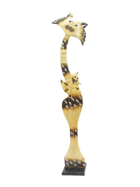 Кот плоский высокий с котенком, 3 цвета (к-150)