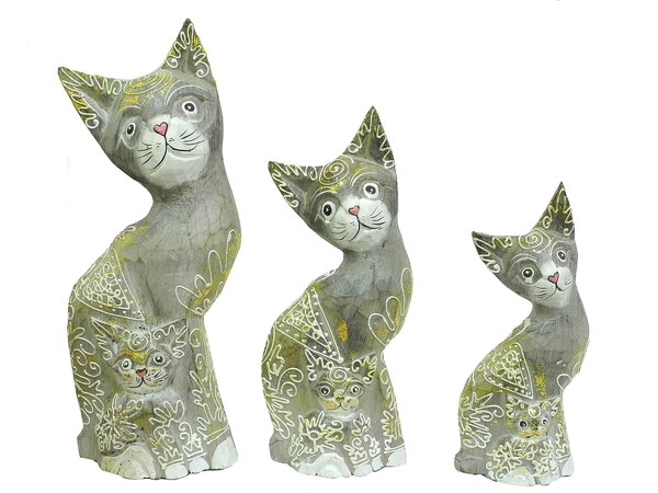 Семья котов с котятами, 4 цвета (кн-160, кн-161, кн-162)
