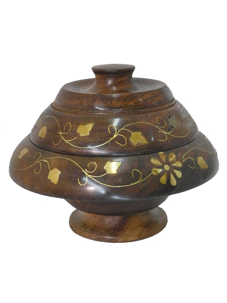 Шкатулка шишам ярусная с латунью, (ш-153)