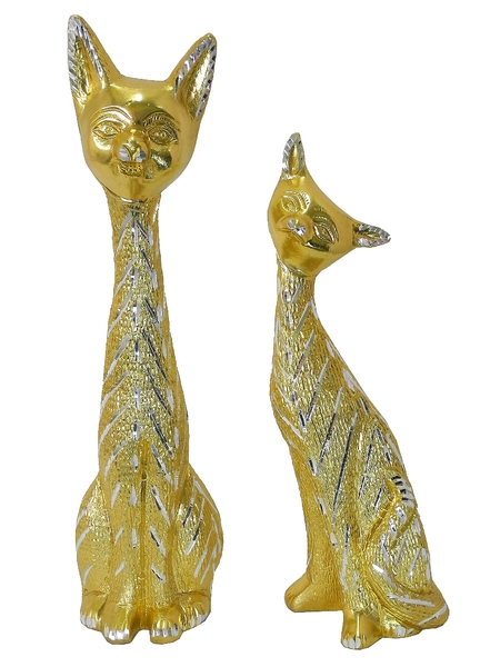 Кот и кошечка алюминиевые, пара, 2 цвета (ка-30)