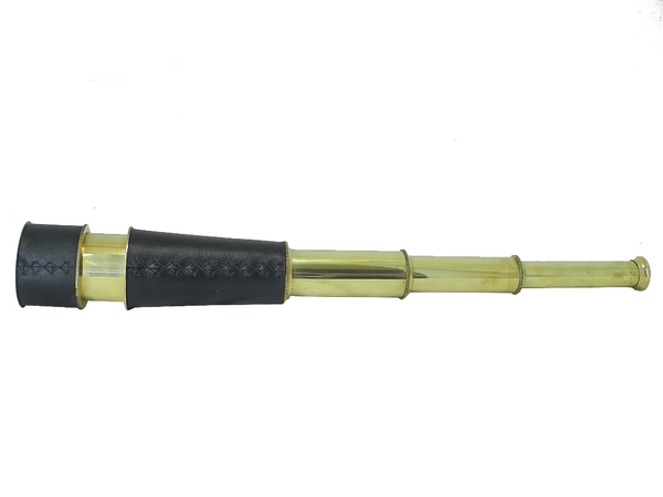 Телескоп латунный в кожаном чехле,  (тл-35)