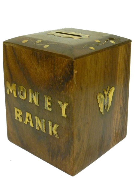 Копилка деревянная: бокс с надписью "Money Bank" (кд-57)
