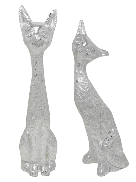 Кот и кошечка алюминиевые, пара, 2 цвета (ка-30)