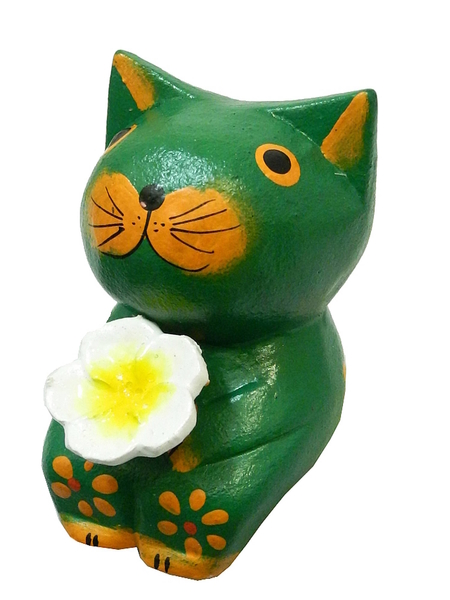 Маленький котик с цветочком в руках, 4 цвета (кн-43)