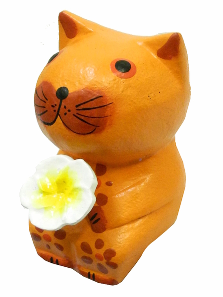 Маленький котик с цветочком в руках, 4 цвета (кн-43)