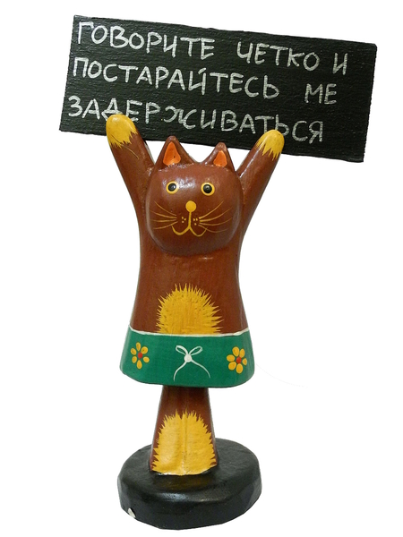 Кот/ лягушка держат табличку с надписью (лб-03)