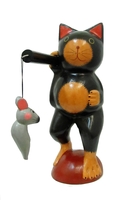 Кот несёт на коромысле мышек (к-356)