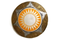 Солнышко-зеркало, (Индонезия), золотисто-серебристый край, d-40 см, 6 видов (си-220б)
