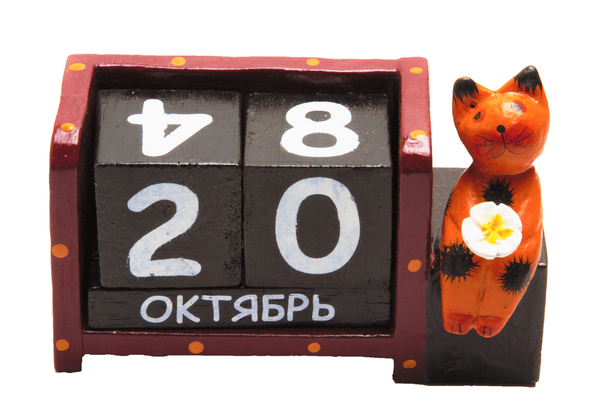 Календарь кот сидит с цветком ( ка-39)