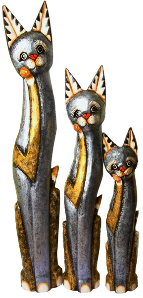 Кот с рукой на шее цвет серебро с золотом ( к-920,к-921,к-922)