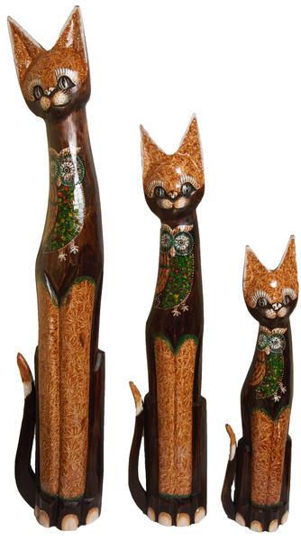 Кот коричневый с совой из стекла ( 947,к-948,к-949)