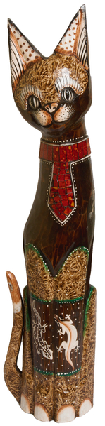 кот коричневый с галстуком из красного стекла ( к-956, к-957,к-958)